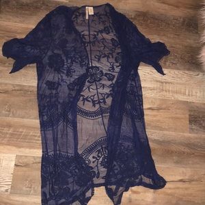 Navy Lace Kimono